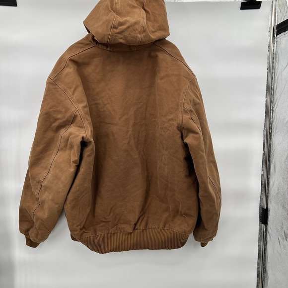Carhartt J130 Brown Hooded Jacket Work Coat Size 2XL Tall - Picture 16 of 16